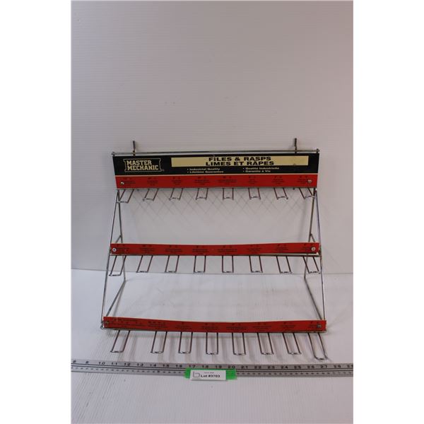 Vintage Master Mechanic Files & Rasps Display/Organizer - Wall Mountable - 14" x 19" x 12"