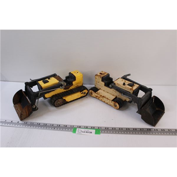 (2) Tonka Bulldozer - Missing Some Part, as is - Some Wear