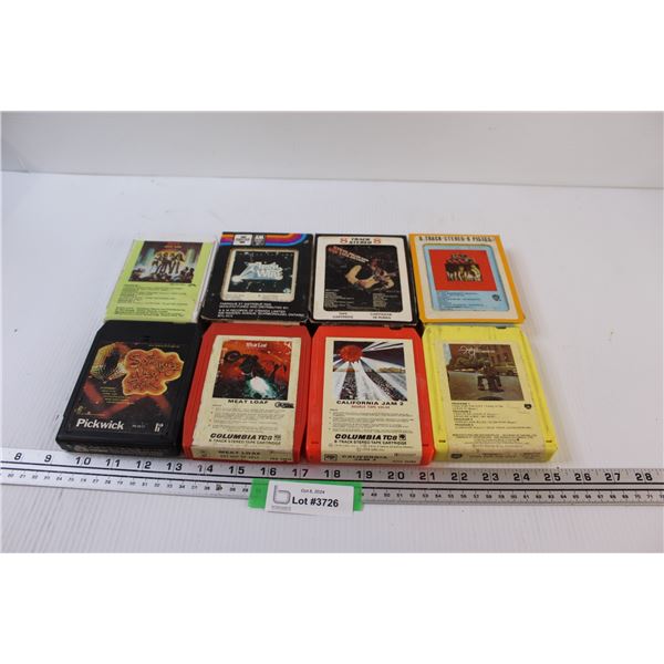(8) 8-Tracks: April Wine, Kiss, Alice Coopers, Meat Loaf, Misc.