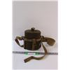 Image 1 : Water Flask (Worn) Felt & Canvas Holder - Possibly World War 2 (Marked 1942 on Strap)