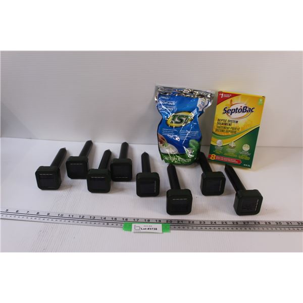 Lot: RV Toilet & Septic Treatment, (8) Solar Lights, as is