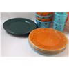 Image 2 : Plastic Camping Dishes Set: (12) Plates, (6) Bowls, (8) Cups, (4) Wine Glasses