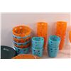 Image 3 : Plastic Camping Dishes Set: (12) Plates, (6) Bowls, (8) Cups, (4) Wine Glasses