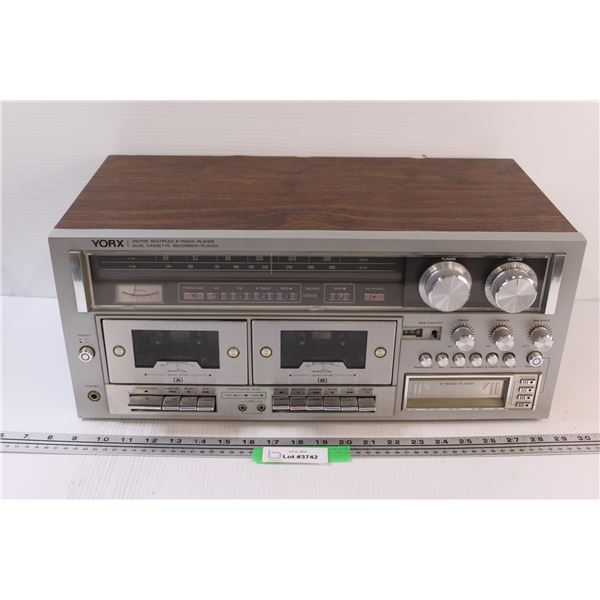 Yorx Am/fm, 8-Track Player, Cassette Player - Powers On, as is