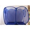 Image 2 : (2) Stacking Foldable Plastic Heavy Duty Boxes - 24" x 16" x 6" (Each) & Folding Laundry Hamper