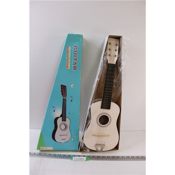 Miniature White Guitar in Box - 23" Long