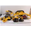 Image 1 : (6) Piece DeWalt Battery Operated Tools & (4) Batteries (No Charger): (3) Drills, (2) Circular Saws,