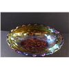 Image 2 : Carnival Glass Iridescent Footed Fruit Bowl - 12" x 4"
