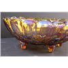 Image 5 : Carnival Glass Iridescent Footed Fruit Bowl - 12" x 4"