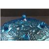 Image 5 : Carnival Indiana Clear Blue Glass Footed Fruit Bowl - 12" x 4"