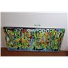 Image 1 : * Modern Art "Spring" & Pennies Border on Canvas - 24" x 48"