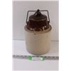 Pickling Crock w/ Lid - 10" x 6" - Some Wear