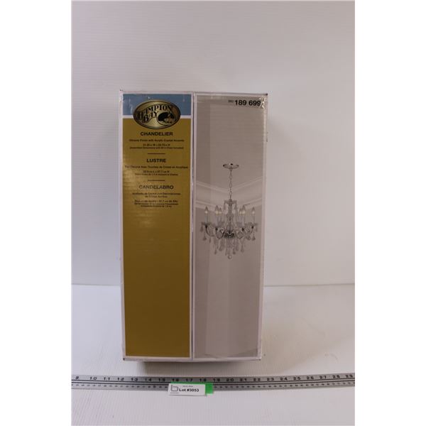 Hampton Bay Chandelier - Chrome Finish w/Acrylic Accents - Consigner States New in Box