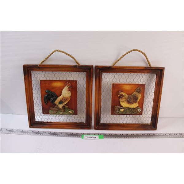 (2) Chicken Wire & Picture Wall Decor - 12" x 12"