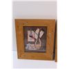 Image 2 : (2) Vintage Worm Wood Frames w/ Pictures - 10" x 11"
