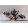 Image 1 : Rogers Silver Plated Teapot & Essay Plated Teapot, (2) Viking Plated Sugar & Creamer Set, Monarch Pl