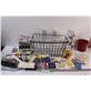 Image 1 : (2) Bicycle Baskets & Large Quilting/Sewing Accessories Lot - Assorted & 5" Planter Pot