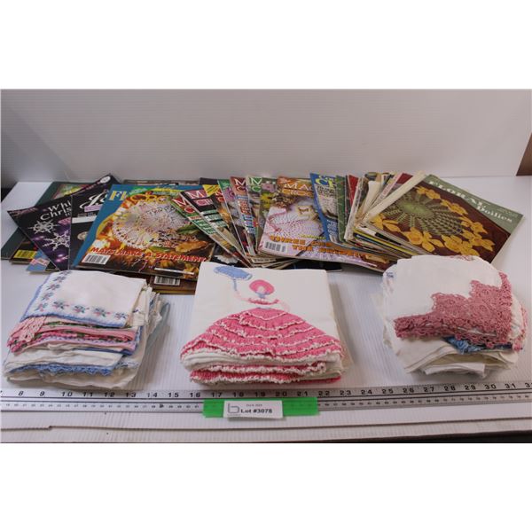 (70+) Hankies & Pillow Cases with Crochet & Various Crochet Books