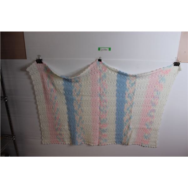 Crochet Baby Blanket - Consigner States Just Made - Approx 48" x 34" - Good Condition