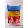 Image 1 : Three Tier Kids Toy Storage w/Wheels & (2) Pink Sock Air Dryers