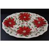 Image 2 : Gibson Poinsettia Three-Piece Set: Punch Bowl, Serving Bowl & Platter - as is
