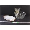 Image 1 : Clear Glass Chip & Dip Dish Set & Divided Serving Platter