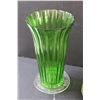 Image 3 : Water Canteen & Green Glass Vase (Missing Coloring as pictured) - 11" Tall
