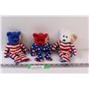 Image 1 : (3) Beanie Babies - America Edition/Red, White & Blue