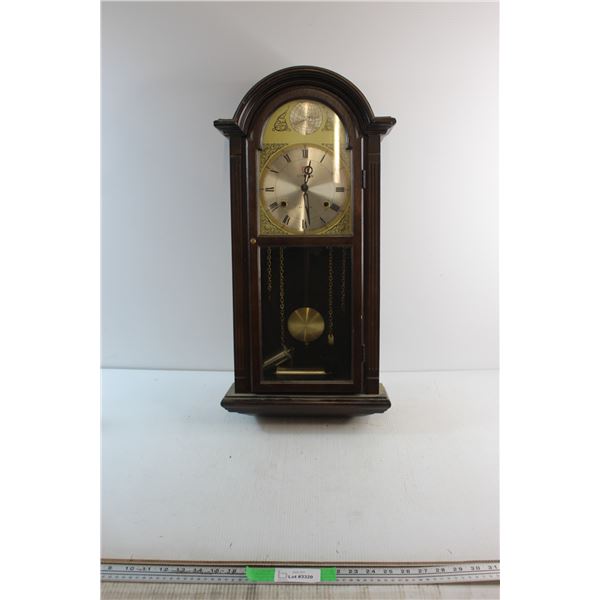 Wooden Tempus Fugit Wall Swing Citizen Clock - As Is