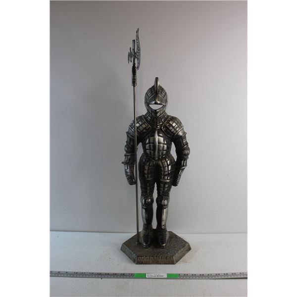 Medieval Guard Metal Statue/Fireplace Tools Holder 30''