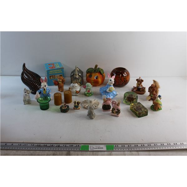 Convertible Photo Holders, Candle Holders, Ceramic Ornaments and Spiders in Resin