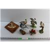 Image 1 : Assorted Birds Decorations and Wooden Anchor Shaped Thermometer/Key Holder