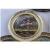Image 3 : Vintage Classic Cars Jigsaw Puzzle, California Serving Tray and (3) Wall Mount Decorative Brass Plat