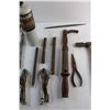 Image 3 : Pliers, Chiselers, Hammer, Hatchet, Brush, Bernz o Matic Tank and Assorted Tools