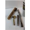 Image 6 : Pliers, Chiselers, Hammer, Hatchet, Brush, Bernz o Matic Tank and Assorted Tools