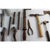 Image 8 : Pliers, Chiselers, Hammer, Hatchet, Brush, Bernz o Matic Tank and Assorted Tools
