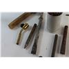 Image 9 : Pliers, Chiselers, Hammer, Hatchet, Brush, Bernz o Matic Tank and Assorted Tools