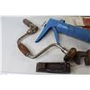 Image 4 : (2) Wood Chisels - 14" Pipe Wrench - Caulking Gun - Hand Drill - Rasp - Trowel (2) Mud Knives