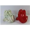 Image 5 : (2) Ceramic Frog Scrubby Holders - Juicer (has chip) - Tin Cup - Pink Coca-Cola Glass