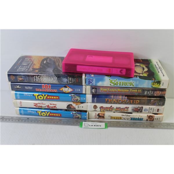(11) VHS Tapes - Charlotte's Web - Toy Story - Dinosaur - 101 Dalmatians - Land before Time - Free W