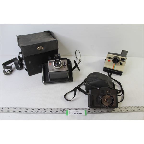 (2) Polaroid Land Cameras - No Brand Name Camera