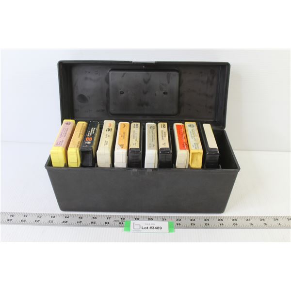 (11) 8 Track Tapes in Plastic Case - Kiss - Nazareth - Neil Diamond - Uriah Heep - BTO - Alice Coope