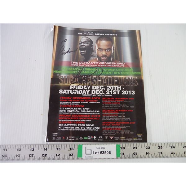 2013 Rashad Evans Autographed 8x10 Advertising Poster - Not Authenticated