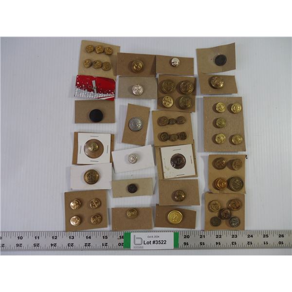 Large Lot of assorted Military Buttons