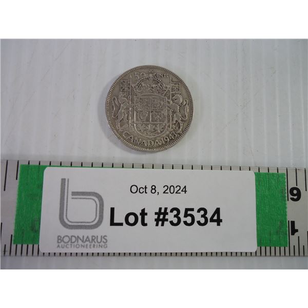 1943 Canadian 50 Cent Coin