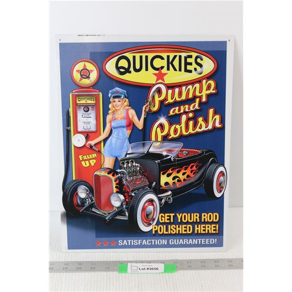 Quickies Gas Metal Sign - 12 1/2" x 16"