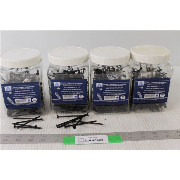 (3) Packs Of 3" Drywall Screws, Pack of 2 1/2" Drywall Screws