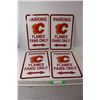Image 1 : (4) Plastic NHL Hockey Signs - Calgary Flames Fans Parking Only