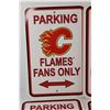 Image 2 : (4) Plastic NHL Hockey Signs - Calgary Flames Fans Parking Only