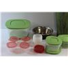 Image 10 : Planter, Assorted Rubbermaid Containers with Lids and Metal Bowl